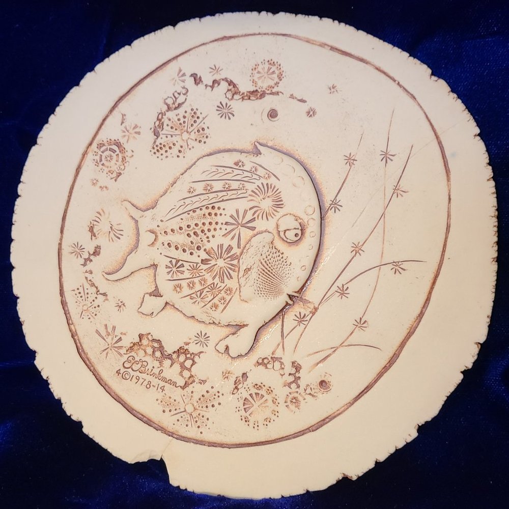 E.C. Brinkman Clay Pottery Whimsical Fish & Sea Life Wall Art - Vintage